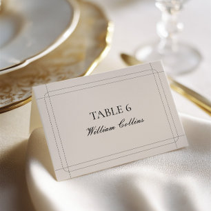 Elegante klassische Vintage-Hochzeitsplatzkarte Tischnummer