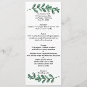 Elegante klassische Wasserfarben Grüne Blätter Hoc Menükarte (Vorderseite)