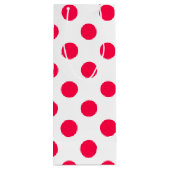 Elegante klassische Weihnachts-Red White Polka Dot Geschenktüte Für Weinflaschen (Rückseite)