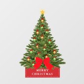 Elegante klassische Weihnachtsbaumdekoration Fensteraufkleber (Blatt)