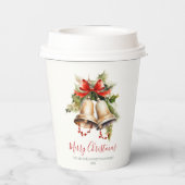 Elegante klassische Weihnachtscremes - Rot & Grün Pappbecher (Rückseite)