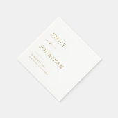 Elegante, klassische Weiß- und Goldhochzeit Serviette (Ecke)