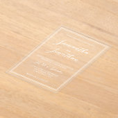 Elegante klassische White Calligraphy Script Weddi Acryleinladungen (Ablage )