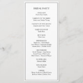Elegante klassische White Monogram Wedding Programm (Rückseite)