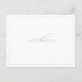 Elegante klassische White Save the Date Wedding Postkarte (Vorderseite)
