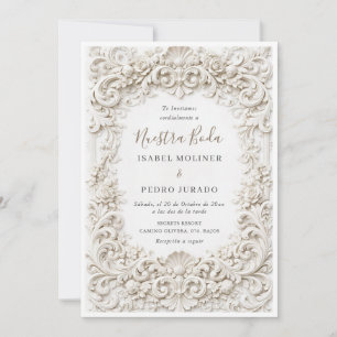 Elegante klassischer Barockrahmen Nuestra Boda Hoc Einladung