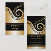 Elegante Klavier-Schlüssel und Musiknoten Visitenkarte (Vorne/Hinten)