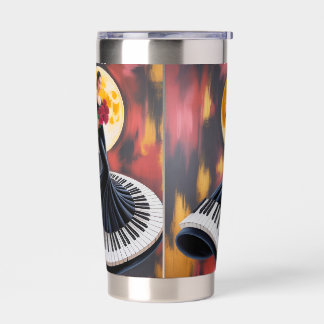 Elegante Klaviermusik Frau Art Design Thermobecher