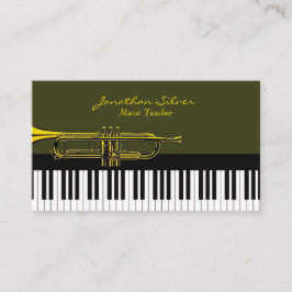 Elegante Klaviertasten und Trumpet-Musiklehrer Visitenkarte