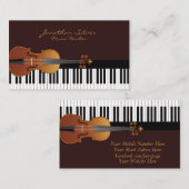 Elegante Klaviertasten und Violinmusik Visitenkarte (Vorne/Hinten)