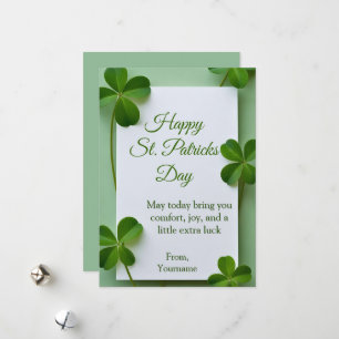 Elegante Klee St. Patrick Tag Trost Freude Karte