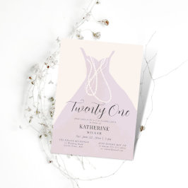 Elegante Kleiderpearls Rosa Blush Chic 21. Geburts Einladung