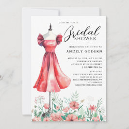 Elegante Kleidillustration mit Brautparty Einladung