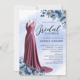 Elegante Kleidillustration mit Brautparty Einladung