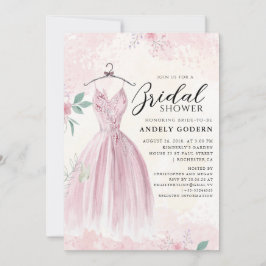 Elegante Kleidillustration mit Brautparty Einladung
