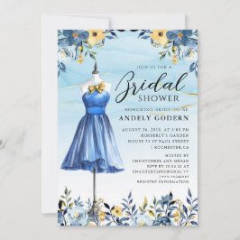 Elegante Kleidillustration mit Brautparty Einladung