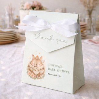 Elegante kleine Häschen Baby Zwilling Dusche Geschenkschachtel