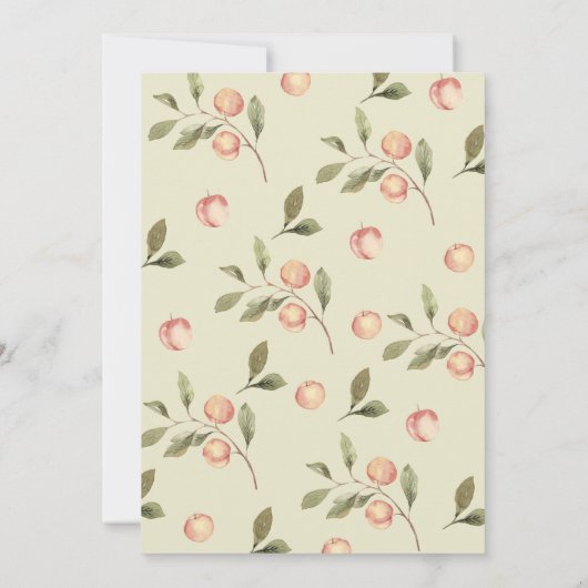 Elegante Kleine Peach Wassercolor Babydusche Einladung (Rückseite)