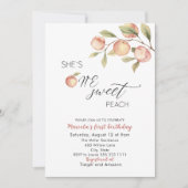 Elegante Kleine Peach Wassercolor Babydusche Einladung (Vorderseite)