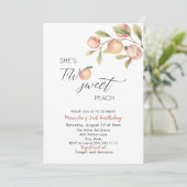 Elegante Kleine Peach Wassercolor Babydusche Einladung (Stehend Vorderseite)