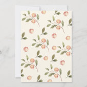 Elegante Kleine Peach Wassercolor Babydusche Einladung (Rückseite)