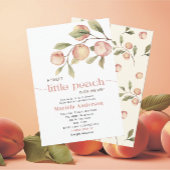 Elegante Kleine Peach Wassercolor Babydusche Einladung