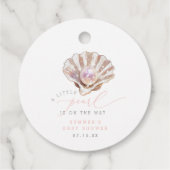 Elegante kleine Perle ist auf dem Weg zur Baby-Dus Geschenkanhänger (Rückseite)