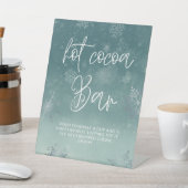 Elegante kleine Snowflake Babydusche Hot Cocoa Bar Sockelschild (In SItu)