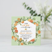 Elegante Kleine Süsse Citrus Orange Wassercolor Ba Einladung (Stehend Vorderseite)