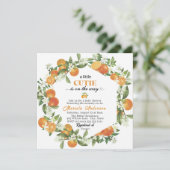 Elegante kleine Süsse Citrus Orange WasserEinladun Einladung (Stehend Vorderseite)