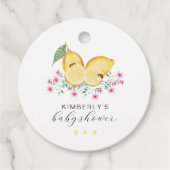Elegante Kleine Süsse Lemon Citrus Baby Dusche Geschenkanhänger (Vorderseite)