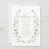 Elegante Kleine Wildblume Rustic Boho Baby Shower Einladung (Vorderseite)