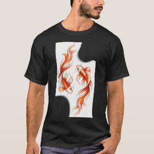 Elegante Koi-Fisch-Wasserfarben-Illustration T-Shirt