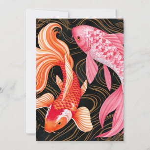 Elegante Koi-Fische japanische Wasserfarben Ankündigung