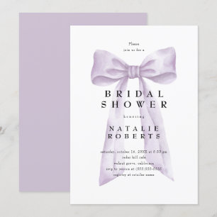 Elegante Kokette Dusty Purple Bogen Brautparty Einladung