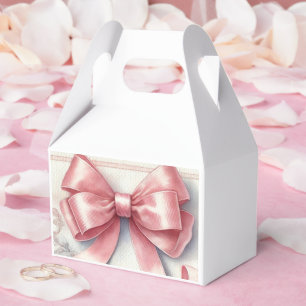 Elegante Kokette Rosa Schleife Baby Shower Mädchen Geschenkschachtel