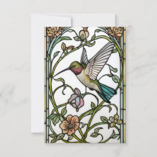 Elegante Kolibri-Kunst botanisch boho chic Dankeskarte