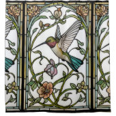 Elegante Kolibri-Kunst botanisch boho chic Duschvorhang (Vorderseite)