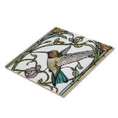 Elegante Kolibri-Kunst botanisch boho chic Fliese (Seite)