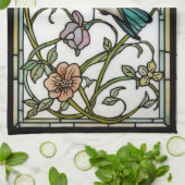 Elegante Kolibri-Kunst botanisch boho chic Geschirrtuch (Gefaltet)