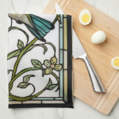 Elegante Kolibri-Kunst botanisch boho chic Geschirrtuch (Viertel Falte)