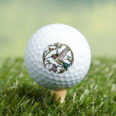 Elegante Kolibri-Kunst botanisch boho chic Golfball (Insitu T-Shirt)