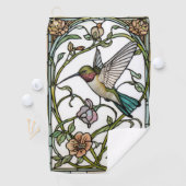 Elegante Kolibri-Kunst botanisch boho chic Golfhandtuch (Insitu)