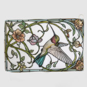 Elegante Kolibri-Kunst botanisch boho chic Golfhandtuch (Horizontal)