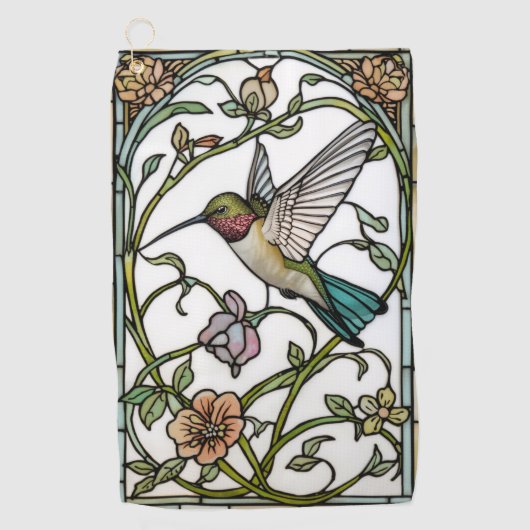 Elegante Kolibri-Kunst botanisch boho chic Golfhandtuch (Vorderseite)
