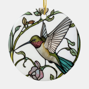 Elegante Kolibri-Kunst botanisch boho chic Keramik Ornament