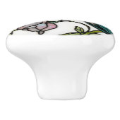 Elegante Kolibri-Kunst botanisch boho chic Keramikknauf (Seitenansicht)