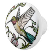 Elegante Kolibri-Kunst botanisch boho chic Keramikknauf (Rechts)