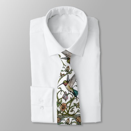 Elegante Kolibri-Kunst botanisch boho chic Krawatte (Gebunden)