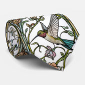 Elegante Kolibri-Kunst botanisch boho chic Krawatte (Gerollt)